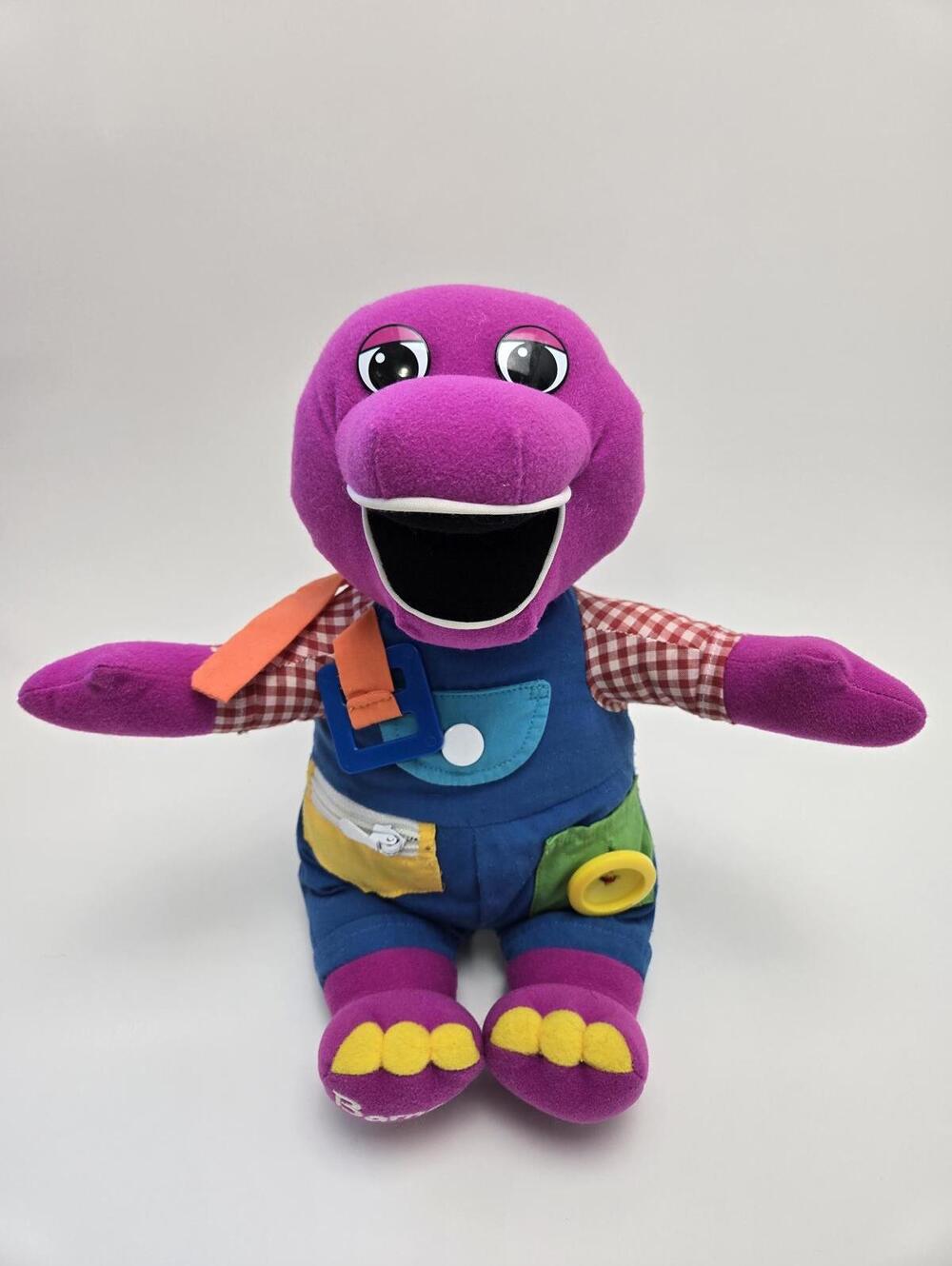 Vintage Dress Me Barney & Friends Plush Purple Dinosaur 1997 Playskool (12 inch)
